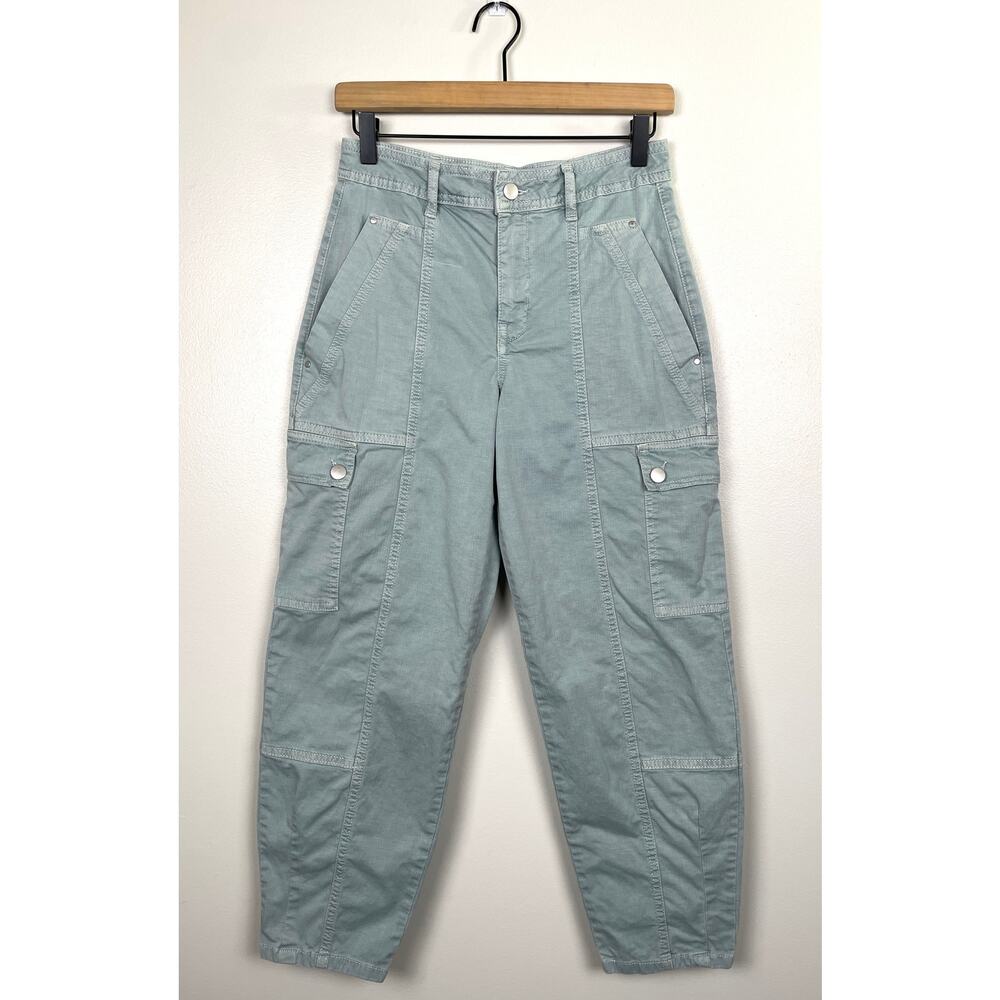 Anthropologie Sage Green Cropped Cargo Pants